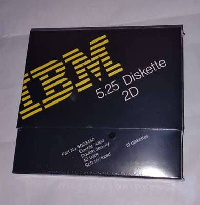 #ad IBM 5.25 Diskette 2D Double Sided 10 Pack Brand New Sealed Unopened 6023450 $19.99