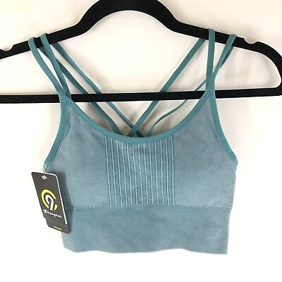 C9 Champion Sports Bra Duo Dry Moisture Wicking Removable Cups Blue XS $9.99