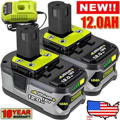 #ad 2x Battery Charger 18V 12.0AH For Ryobi One Plus P108 9.0 Lithium High Capacity $63.98
