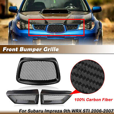 #ad Carbon Fiber Front Upper Grill Grille For Subaru Impreza 9th WRX STI 2006 2007 $100.51