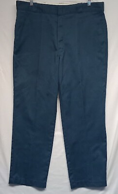 #ad Dickies 874 Work Pants Mens 40x34 Navy Blue Pleated Chino Original Fit $13.99