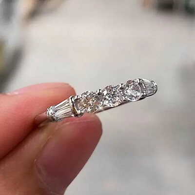 #ad Elegant 925 Silver Filled Ring Cubic Zircon Women Wedding Jewelry Ring Sz 6 10 C $3.02