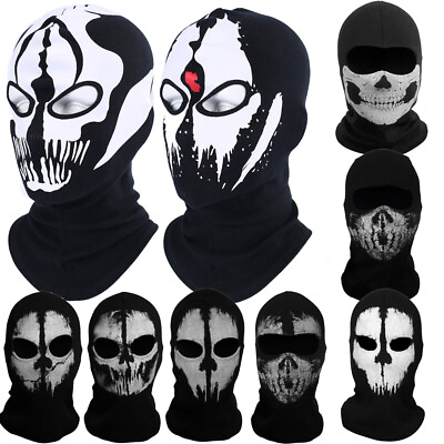 #ad Halloween Scary Ghost Cosplay Balaclava Cycling Skull Full Hood Face Mask $9.97