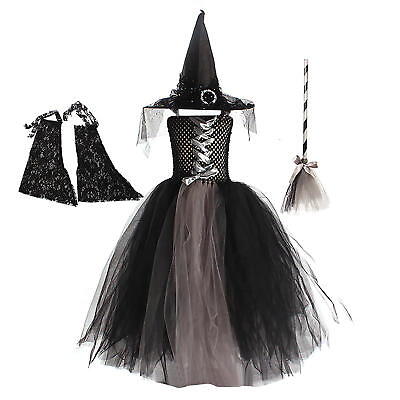 #ad Girls Halloween Party Costume Set Women Gothic Witch Clothes Fancy Dress $36.47