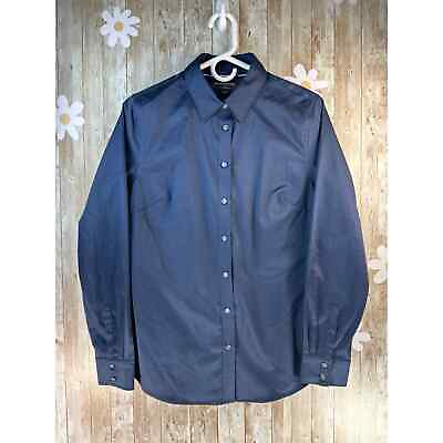 #ad BANANA REPUBLIC Women Button Up Shirt Sz 8 Dark Navy Blue Collared Tailored Fit $24.95