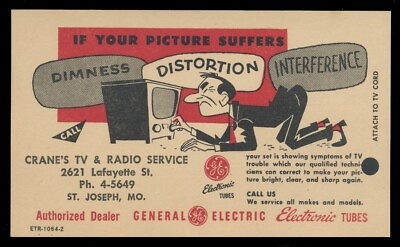 #ad ADVERTISING POSTAL HISTORY GENERAL ELECTRIC AD ETR 1064 2 ON UX38 $45.00