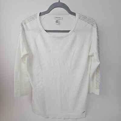 #ad Womens Sz M 3 4length sleeves with gold beading pattern Calvin Klein $18.00
