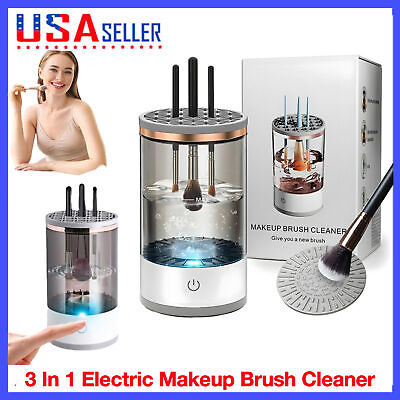 #ad Electric Makeup Brush Cleaner Machine Portable Automatic USB Brush Cleaning Tool $16.88