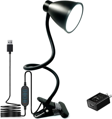 #ad Desk Lamp 3 Color Modes 10 Brightness Dimmer Reading Light 10W 38 LED Clamp Lamp $28.99