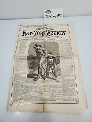 #ad Street and Smith#x27;s NEW YORK WEEKLY Newspaper Magazine June 26 1876 No.32 $29.95