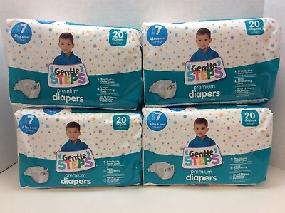#ad Gentle Steps Size 7 Premium Diapers 41lbs amp; Over 80 Diapers 👶 FREE SHIPPING 👶 $29.99