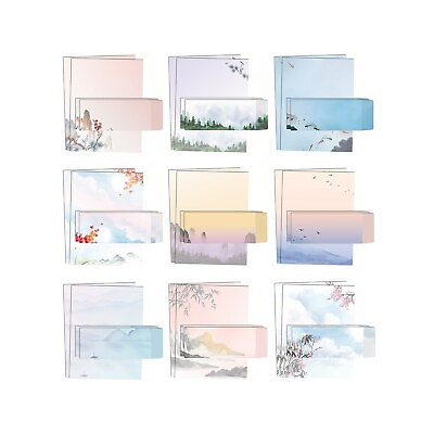 #ad Better Office Stationery Kits Assorted Japanese Watercolor Designs 50 Set $23.19