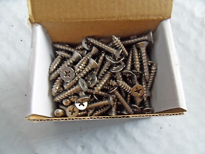 #ad New Box of 100 Phillips Flat Head Screws #10 12 x 1quot; Stainless Steel Free Ship $10.87