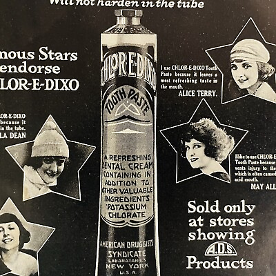 #ad Vintage Ad 1921 Ephemera Chloe E Dixo Toothpaste American Druggists New York $8.88