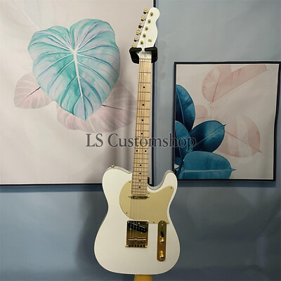 #ad Custom White TL Electric Guitar Maple Neckamp;Fretboard Gold Hardware Fast Ship $177.45