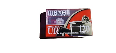 #ad Maxell UR120 120 Minutes Audio Cassette Tape Sealed VTG Advertising Mint Cond $5.00
