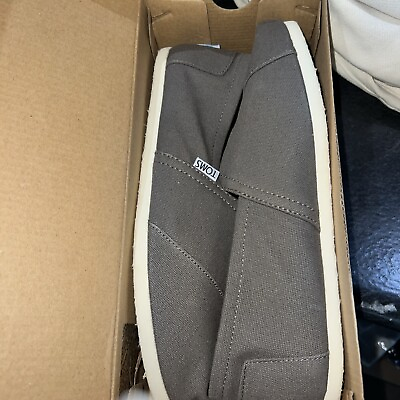 #ad Toms Classic Ash Gray Canvas Slip On Mens Size 10 New In Box $30.00