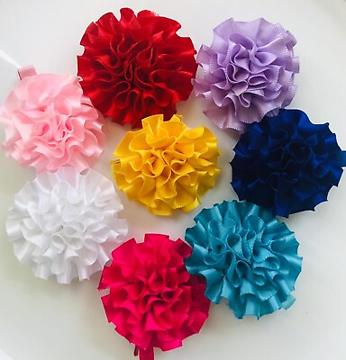 #ad 8 Hair Bows Satin Flower With Alligator Clip Girl baby Buy 2 Get 1 Bracelet Free $8.99