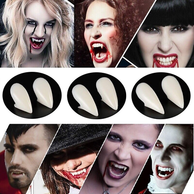#ad Cosplay Vampire Teeth Halloween Party Prop Decoration Fake Vampire Fangs 4 Size $6.59