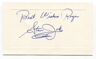 #ad Stan Jon Signed Card Autograph Baseball MLB Roger Harris Collection $32.00
