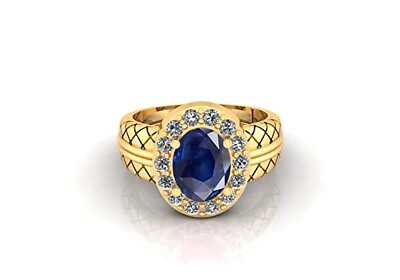 #ad Gems Sterling Silver 925 Gold Plated Ring Adjustable Gemstone Ring 9.00 Carat Ea $101.44