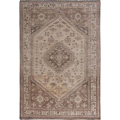 #ad 5#x27;4quot;x8#x27;1quot; Beige Worn Down And Farsian Qashqairaz Wool Hand Knotted Rug R57281 $657.00