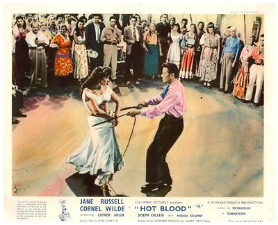 #ad Hot Blood Original Lobby Card Jane Russell Cornel Wilde Sexy Gypsy Whip Dance $24.99