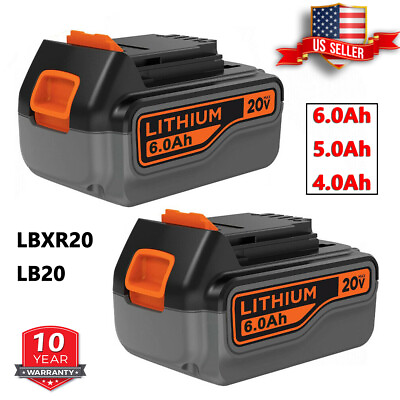 #ad 2X 20V Max 6Ah Lithium Ion For BLACK amp; DECKER Battery LB20 LB2X4020 LBXR20 LBX20 $20.98