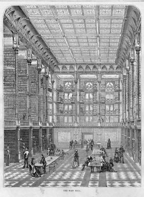 #ad CINCINNATI PUBLIC LIBRARY ARCHITECTURE MAIN HALL VESTIBULE 1874 HISTORY ARCHIVES $65.00