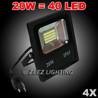 #ad 4X 20W Cool White LED Flood Light Outdoor Security Garden Landscape Spot Up Lamp $43.99