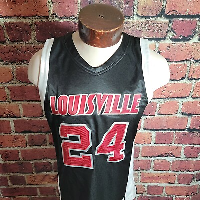 #ad Adidas Men#x27;s M Louisville #24 Basketball Jersey Black Red 🏀 $39.98