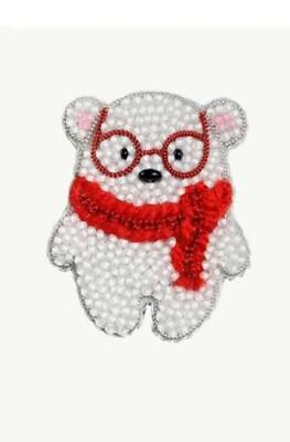 #ad DIY Brooch making kit quot;Polar Baby Bearquot; 1.7quot;x2.0quot; Crystal Art $28.99