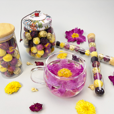#ad Handmade Flower Tea Ball Dragon Ball Flower Tea Rose Chrysanthemum Oolong Tea $31.59
