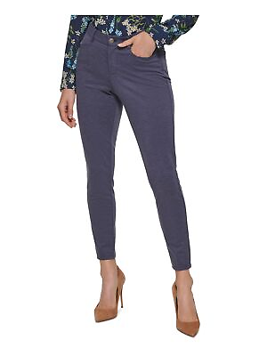 #ad TOMMY HILFIGER Womens Navy Zippered Curvy Fit Wear To Work High Waist Pants 4 $11.99