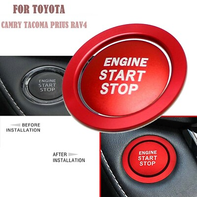 #ad Red For Toyota Camry Tacoma Prius RAV4 Engine Start Stop Push Start Cover w Ring $9.70