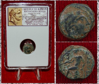 #ad Ancient GREEK Coin Seleucid King ANTIOCHOS I SOTER Apollo With Arrow and Bow $39.90