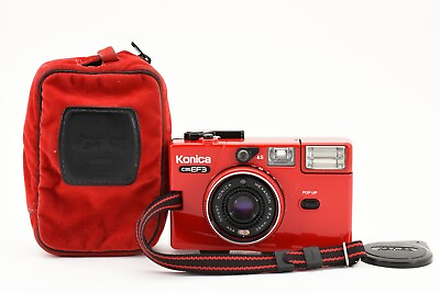 #ad Rare Color Red Konica C35 EF3 Point amp; Shoot 35mm Camera Exc from Japan E1437 $109.99