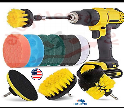#ad 12PCS Drill Brush Set Power Scrubber Attachments Car Carpet Tile Grout Cleaning $14.99