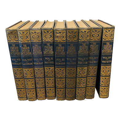#ad The Standard American Encyclopedia Set Volumes 7 15 1938 Blue Hardcover Books $40.00