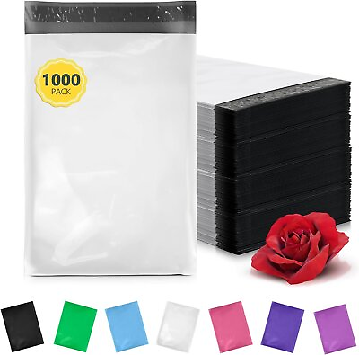#ad 1000 White Flat Poly Mailers 7.5x10.5 Plastic Shipping Bags 2.0 mil w Self Seal $97.24