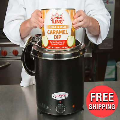 #ad 6 Qt Commercial Black Electric Soup Kettle Warmer Chili Nacho Cheese Dip #10 Can $112.35