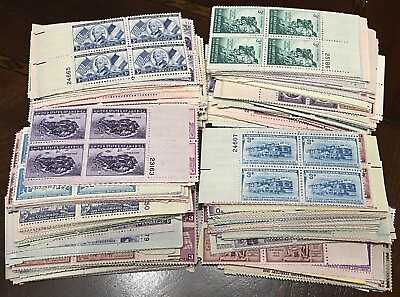#ad RHstamps 50 DIFFERENT 3 CENT VINTAGE PLATE BLOCKS OF 4 MINT NOT HINGED MNH $17.99