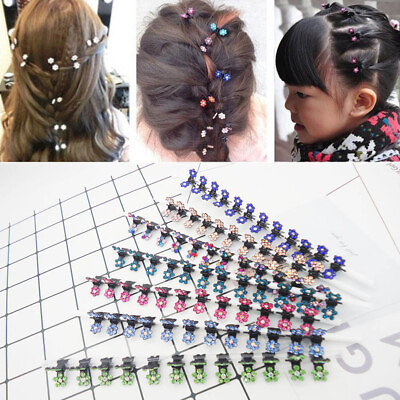 #ad 1 PCS Girls Sweet Rhinestone Crystal Flower Mini Hair Claws Clips Clamps Cute C $0.99