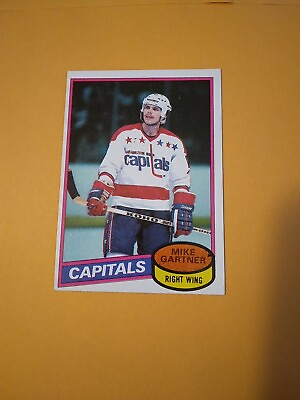#ad 1980 81 Topps Mike Gartner RC #195 Hockey Card Washington Capitals EX $3.39