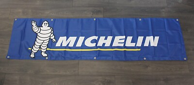 #ad Michelin Tires Banner Flag Big 2x8 feet Racing Tire Shop Auto Car Mechanic 97 $14.69