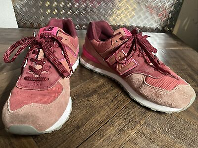 #ad New Balance 574 Unisex Casual Shoes Running WOMENS 10 Mens 8.5 B Pink amp; Red $79.99