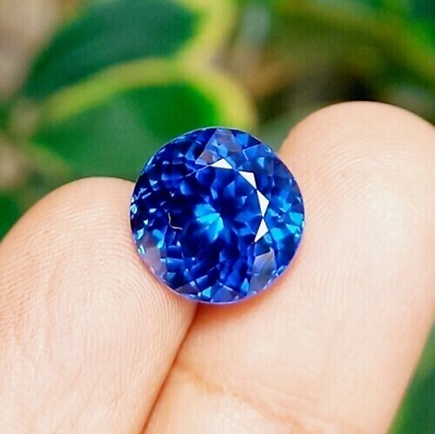 #ad 10Ct NATURAL Ceylon Blue Sapphire ROUND Cut CERTIFIED Loose Gemstone $22.34