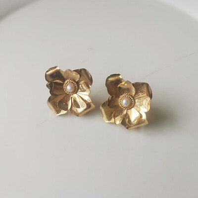#ad New 36mm Big Flower Stud Earrings Gift Vintage Women Party Holiday Show Jewelry $7.99