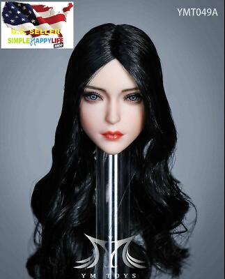 #ad 1 6 Female Head Black Hair Blue Eyes YMT049A for12#x27;#x27; female figure Phicen ❶USA❶ $38.89