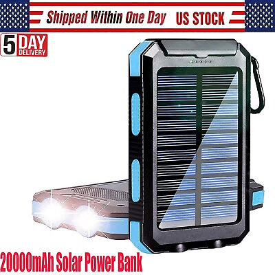 #ad 2023 Super 20000mAh USB Portable Charger Solar Power Bank for Cell Phone $13.88